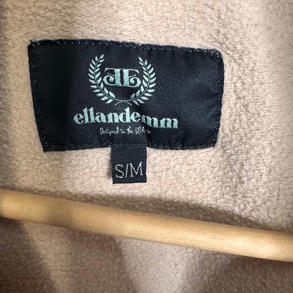 Ellandemm J'Adore L'Amour Tiger Toile Quarter Zip Sweatshirt Tan Black SM - Picture 5 of 11